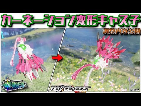 【 #PSO2NGS 】カーネーション変形キャス子 / Female cast transformed into a single carnation【調整内容公開】