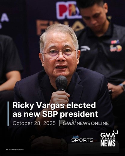 Ricky Vargas has been elected as the new Samahang Basketbol ng Pilipinas (SBP) president, replacing longtime basketball chief Al Panlilio at the helm. Vargas, a veteran sports official, was elected as the new president after previously serving as the basketball body’s vice president. He also serves as the current PBA chairman, the TNT governor, and the Philippines’ chef de mission for the 2028 Los Angeles Olympics. Manny Pangilinan was also elected as SBP chairman while June Cheryl Chaye Cabal-R