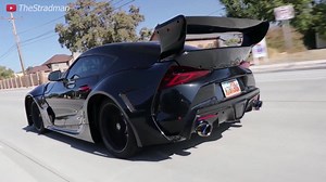 The Pandem rocketbunny tra-kyoto Widebody Aero Kit with GT Wing and Fi EXHAUST Full Valvetronic Exhaust System has been installed on The Stradman Supra A90 MK5 (2020) in preparations for The SEMA Show. The build is not yet complete. The Supra is still waiting to be wrapped purple completing Aventador and Gladiator SEMA line up. Now that the wait is over what do you think of Fi EXHAUST Supra 3.0T sound with valves fully open? Thanks to TheStradman X Casey Draper and rest of 80eighty team for the 