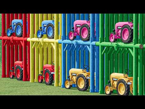 TRANSPORT OF COLORS - MINI TRACTORS MANURE & CULTIVATING with CAT BACKHOE LOADERS - FS22