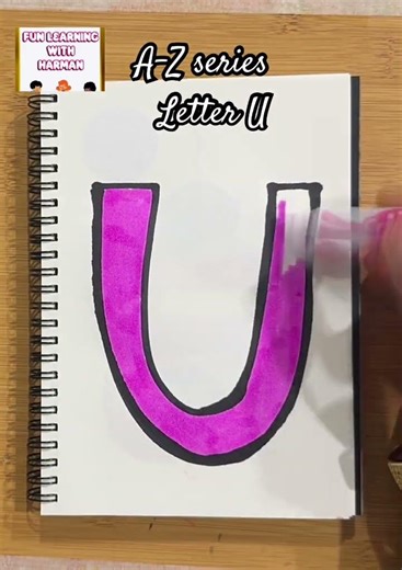 Letter U Art | A-Z letter Series #artandcraft #drawing #papercrafts #letter #letteru #fyp #shorts