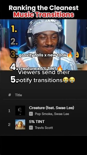 Ranking the cleanest music transitions #music #transition #usa