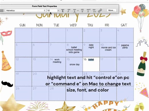 Editable January Calendar 2026, Printable Calendar W/ Happy New Year, School Calendar, Homeschool Calendar, Monthly Printable Planner - Etsy Canada