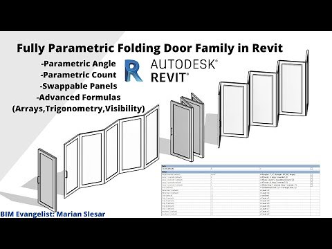 Fully Parametric Folding Door Family in Revit with any angle and any count l Advanced Revit Tutorial