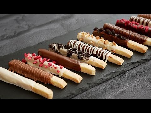 かりぽりっ♡チョコがけスティッククッキー | Chocolate-dipped cookies