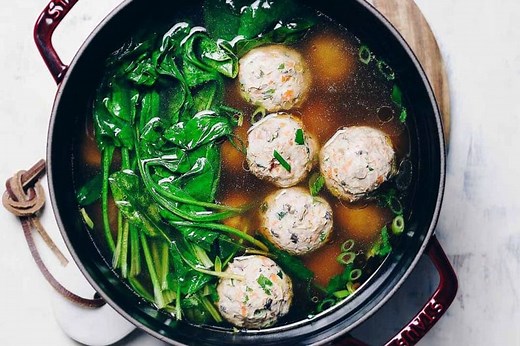 Chinese Chicken (or Turkey) Meatball Soup
