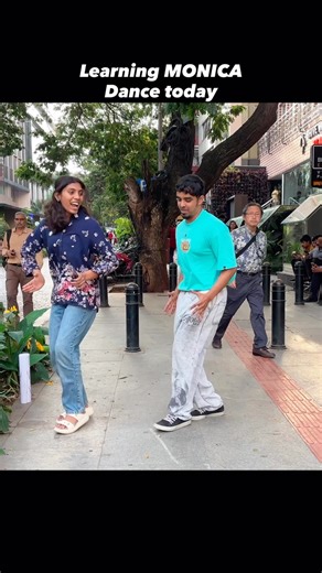 Yogish G on Instagram: "In today’s episode random girl teaches us Monica song choreography  . . . . . . #dance #monica #coolie #comedy #bengaluru #rajnikanth #strangers"