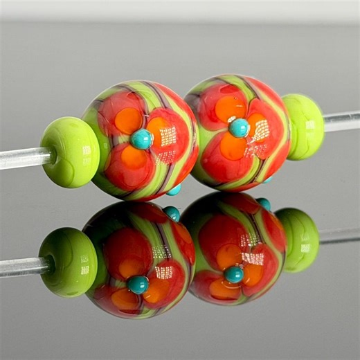 Handmade Lampwork Glass Beads Set - Etsy