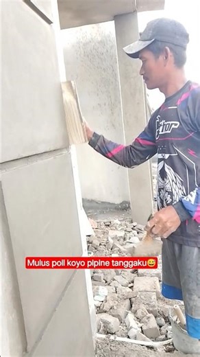 proses finishing, hasilnya top 👍 #tukang #bangunan #rumahsubsidi