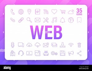 Web icon set. Business. Email icon. Video chat. Vector stock illustration Stock Vector Image & Art - Alamy