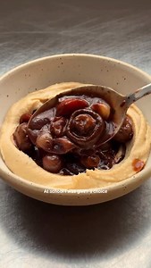 Mushroom Miso Bourguignon 🍄 get this recipe on the SO VEGAN app and our NEW website (links in comments) ✌️ When it’s cold and miserable outside, a bowl of my mushroom miso bourguignon with a butter bean mash always cheers me up. This is not a traditional bourguignon - but I love adding miso because it brings extra richness to this silky stew. Get this recipe - and all my notes - on our brand new website, as well as in the app. In case you didn’t know, your SO VEGAN subscription now unlocks both