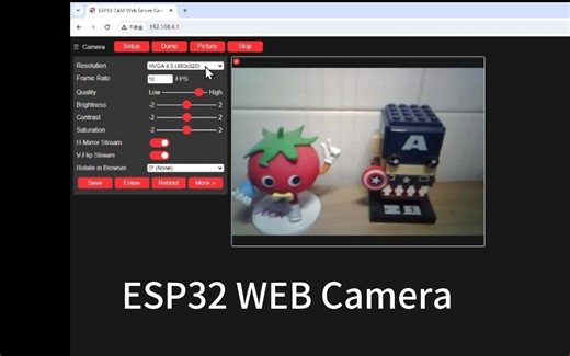 ESP32 Web Camera演示，支持参数调整实时预览