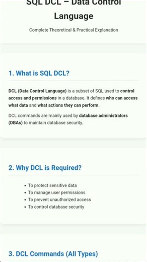 SQL DCL Explained in 21 Seconds ⚡ | GRANT & REVOKE with Examples