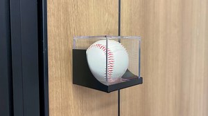Baseball Display Case Wall Mount, UV Protected Clear Acrylic Baseball Holder, Baseball Case Display for Balls with Metal Base