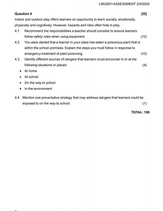 Question 4: Safety and Risk in Learner EnvironmentsRecommend ... | Filo
