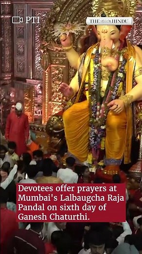 Devotees offer prayers at Mumbai’s Lalbaugcha Raja pandal on sixth day of Ganesh Chaturthi