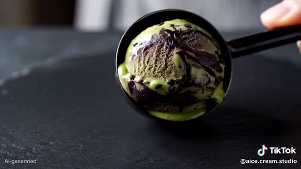 【ASMR】黒の衝撃、緑の静寂。濃抹茶×黒胡麻アイスクリーム。響く砕ける音🎧 #asmr #satisfying #音フェチ #cinematic #icecream