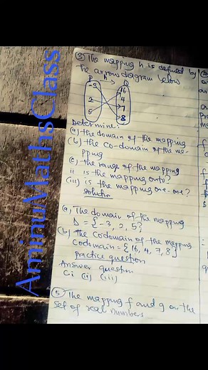 MAPPINGS AND FUNCTIONS. Study the examples and answer the question. #mapping #function #domain #maths | Aminu Maths Class