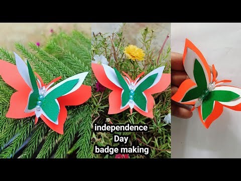 Independence 🇮🇳 Day butterfly badge making republic day easy badge making