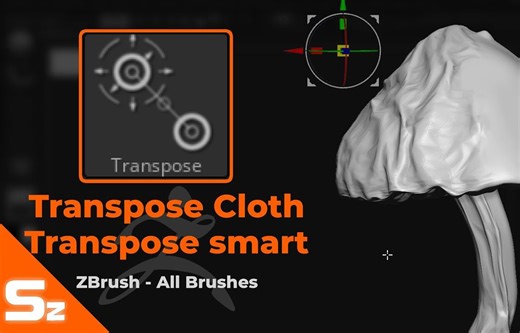 【zbrush笔刷补完计划】Transpose Cloth and Transpose Smart布料操作轴与智能遮罩操作轴