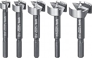kwb Speed Forstnerbohrer-Set 15-35 mm mit abgesetztem Schaft - Schnelles Bohren in allen Hölzern - Für Akku-Schrauber und Akku-Bohrschrauber
