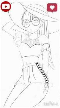 digital drawing process of a girl created using the ibis Paint app on a Huion Graphic Tablet.