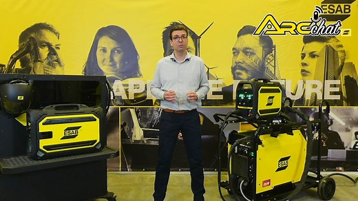 Today's episode of ESAB Arc Chat features Hans Ebinger presenting the Warrior 750i, with a massive 850A maximum output, capable of handling air-carbon arc gouging applications, as well as heavy-duty MIG and MMA welding. Missed an episode of ESAB Arc Chat? Catch up here: https://www.esab.co.uk/gb/en/news/arcchat.cfm and claim your free stickers. | ESAB Europe