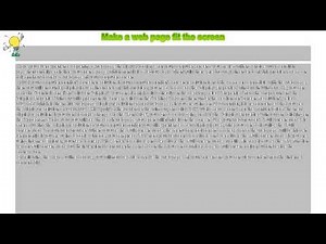 How to : Make a web page fit the screen