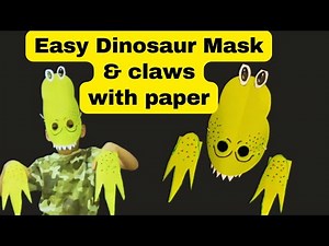 Dinosaur Paper Mask and Claws: Easy DIY Dinosaur Costume Tutorial for fancydress