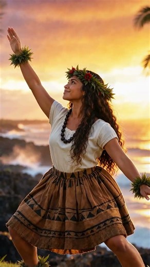 No Spins, Just the Ocean — Hawaiian Hula Kahiko at Golden Hour