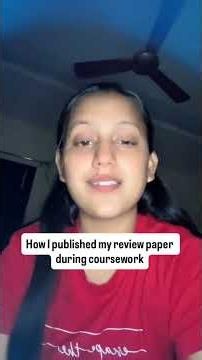 How I published my review paper during my coursework #phdjourney #exam #published