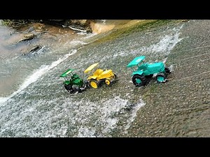 3-Colour John Deere Tractor Waterfall Accident – Dramatic Fall & Rescue