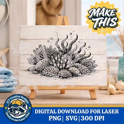 Coral Reef Scene SVG PNG Cut File for Laser Engraving Design (digital Download) - Etsy UK