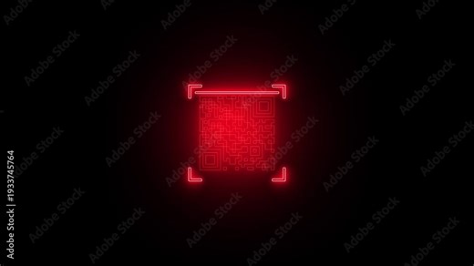 Scan QR code, QR code scanning. QR code on scanner with laser beam. QR code scanning on digital 4k video.