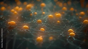 An intricate web of interconnected machines, constantly communicating and exchanging information as they selfreplicate and evolve, symbolizing the interconnectedness and interdependence of