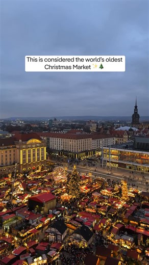 BEAUTIFUL DESTINATIONS on Instagram: "@wherejesstravels takes us to Dresden’s Striezelmarkt, widely considered the world’s oldest Christmas market, dating all the way back to 1434. 🇩🇪✨ Held every year in Dresden’s Altmarkt square, this historic market has been welcoming visitors for nearly six centuries. What started as a simple winter meat market has grown into one of Europe’s most atmospheric festive traditions, filled with hand-carved wooden ornaments, candle arches, and the s