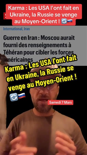 LA RUSSIE AIDE L'IRAN A FRAPPE LES USA ! L'AVEU 🇷🇺💥. 🚨 LE PIÈGE RUSSE SE REFERME SUR LES ÉTATS-UNIS ! C'est une révélation fracassante qui change toute la donne de cette guerre. Le conflit au Moyen-Orient vient officiellement de se mondialiser. 🌍📉 👉 L'alliance de l'ombre : Selon le Washington Post et l'Associated Press, la Russie fournit désormais à l'Iran des données de géolocalisation militaire en temps réel. Moscou indique à Téhéran la position exacte des avions, navires et centres de