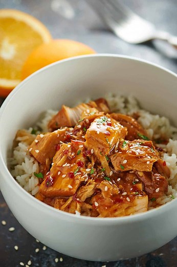 Crockpot Orange Chicken Recipe - Lightened Up, Healthy, Quick, Easy
