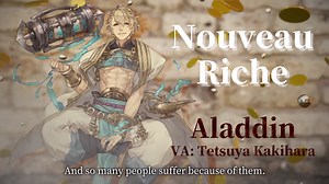 6.9K views · 456 reactions | New Character #Aladdin Coming Soon! "Behold the power of wealth!" Available 4/23 (Fri.)! [Nouveau Riche] Belief in the power of money and acquiring all kinds of wealth. SINoALICE's first male character! Get ready! (EDIT: We have a slight correction to make on this post. Aladdin is “SINoALICE’s first ADULT male.” ) ▼Watch his trailer #SoundOn▼ | SinoAlice | Facebook