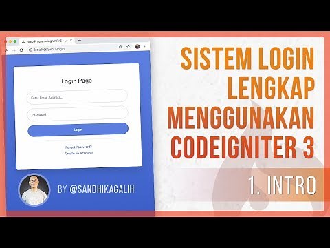 #1 INTRO - Creating a Complete Login System with CODEIGNITER 3