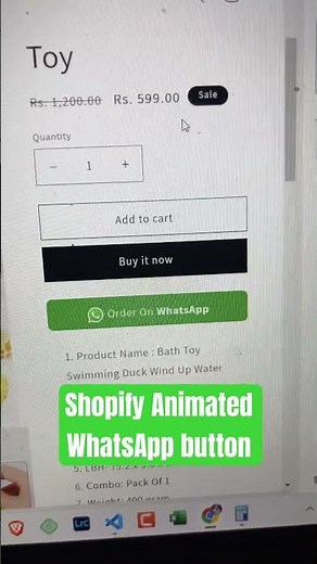 Shopify animated WhatsApp button