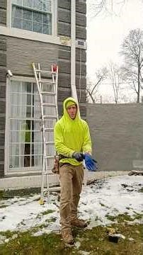 Icy downspout repair #guttercleaning #contractor #diy