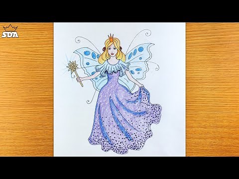How to Draw Fairy Princess Step by Step Easy | Fairy Princess Drawing | Colored Pencil