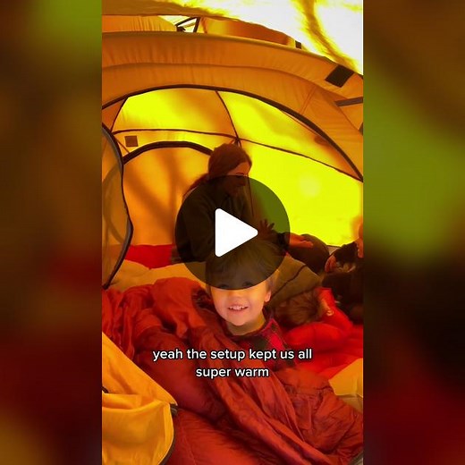 Here’s how my kids & I were nice n cozy sleeping in below freezing temps. Save this post for your winter camping trip! [ ⛺️ Tent ] We used our @thenorthface 4-season expedition tent & lined the whole bottom with reflectix (I got a big roll from Home Depot & cut it to fit. ✨ProTip: Use the tent footprint as a template, make your just just smaller than it). Since my kids move around a lot in their sleep I layered a wool blanket ontop of the reflectix to keep their sleeping pads from sliding. [ Pad