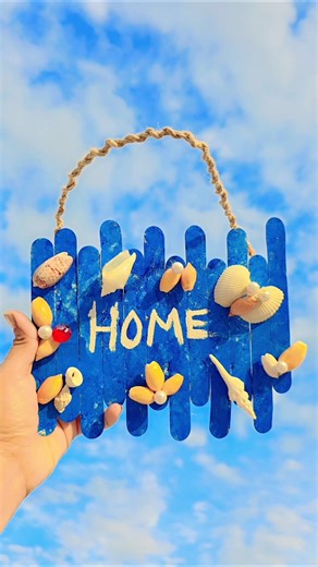 Beautiful DIY Home Decor with Ice Cream Sticks & Shells | Easy Wall Hanging Craft