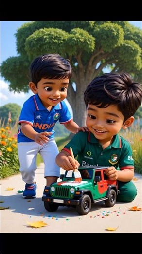 🇧🇩 Bangladesh vs 🇮🇳 India | Mud Boat Race Challenge | Who Will Win? #cartoonvideo #youtubeshorts #ai