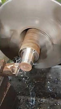Turning in mandle on gear head lathe machine for fitting #gear #head #machine #cnc #lathe