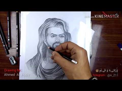 رسم صورة الامام الحسين عليه السلام | 1 | Relasting Drawing for imam husaen peace be on him