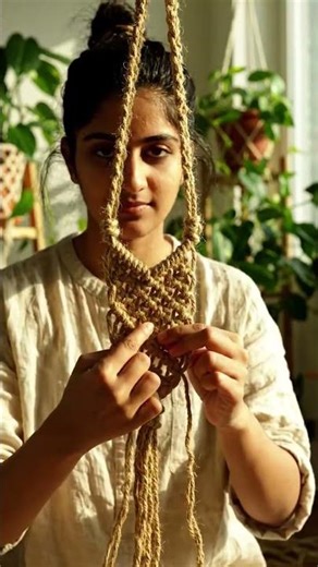 DIY Jute Plant Hanger | Handcrafted Macramé Style #shorts