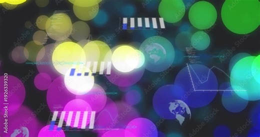 Bokeh circles appearing and drifting, overlapping to obscure data and creating pulsing effect